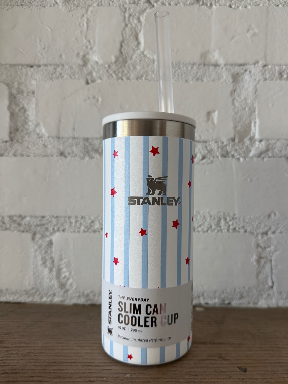 Stanley Target Exclusive Blue Starry Stripes Slim Can Cooler Cup 10oz
